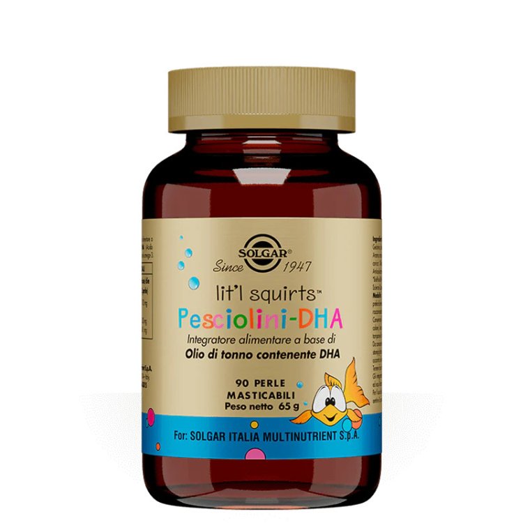 Solgar Pesciolini DHA Integratore Masticabile per Vista e Cervello 90 Perle