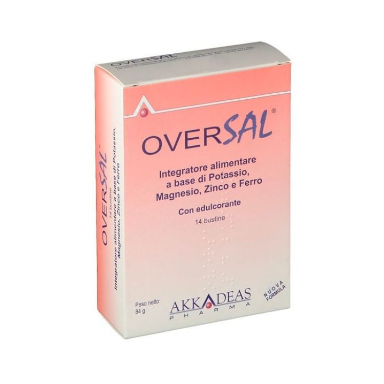 Akkadeas Pharma Oversal Integratore Alimentare Magnesio Potassio Zinco Ferro - 14 Bustine Akkadeas Pharma Oversal Integratore Alimentare Magnesio Potassio Zinco Ferro - 14 Bustine