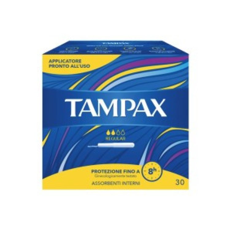Tampax Blue Box Regular Assorbenti Interni con Applicatore in Cartone 30 Pezzi