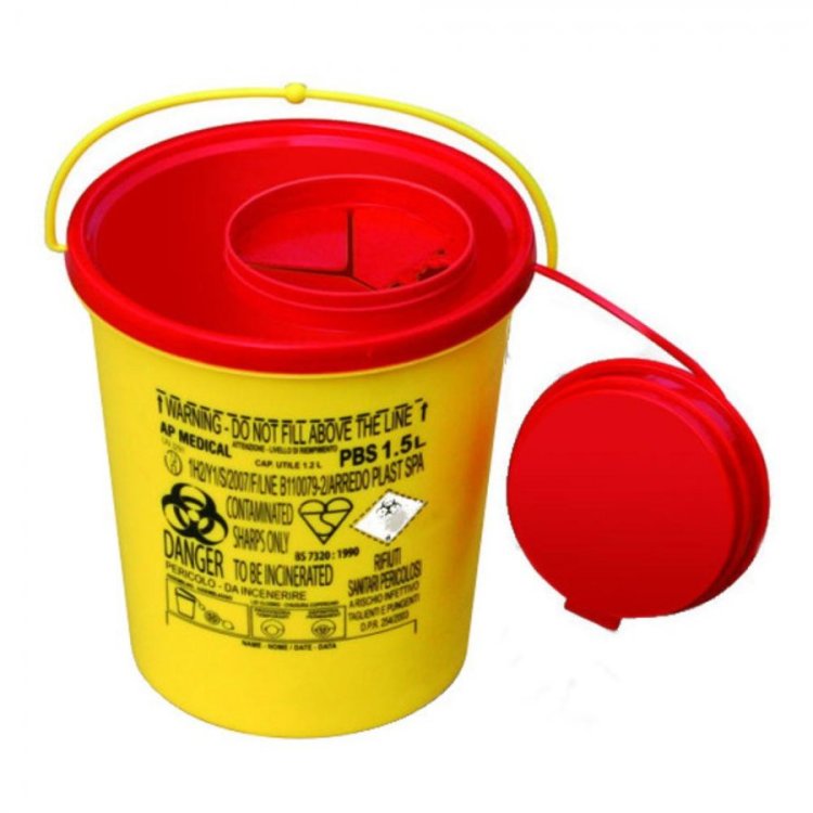 Safety Contenitore Raccogli Aghi Usati Raccolta Aghi 1,5 Litri