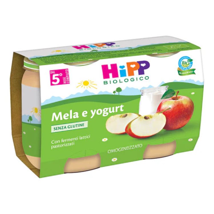Hipp Biologico Mela e Yogurt Omogeneizzato per Infanzia 2x125g
