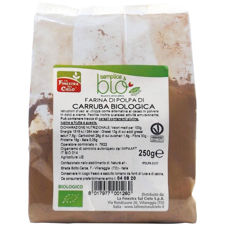 La Finestra sul Cielo Farina di Carruba Biologica Alternativa al Cacao 250g