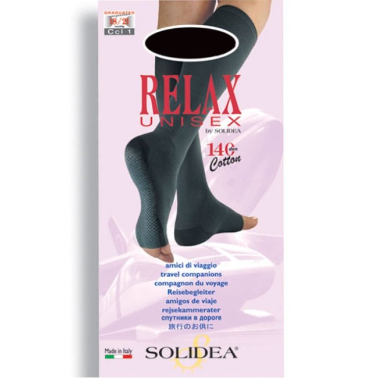 Solidea Relax 140 Gambaletto Unisex Nero Taglia L Compressione 18-23 mmHg