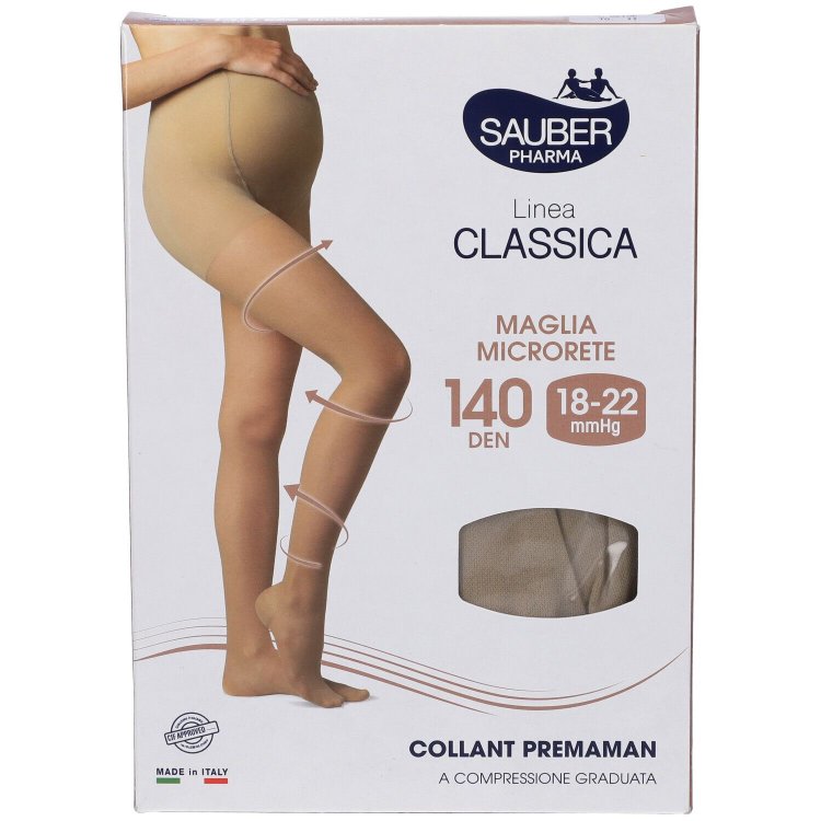 Sauber Collant Premaman 140 Denari Maglia Microrete Neutro Beige Taglia 2