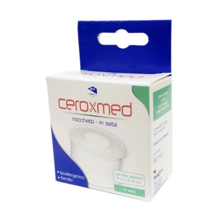 Ceroxmed Cerotto Adesivo Seta Aerati per Fissaggio Medicazioni 500x2,5 cm