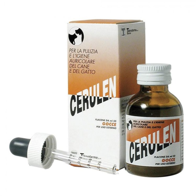 Teknofarma Cerulen Gocce Otologiche per Cani e Gatti, Solvente Cerume, 50ml