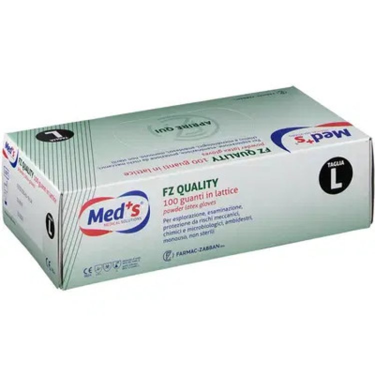 Meds Guanti in Lattice Fz Quality Misura Large 100 Pezzi
