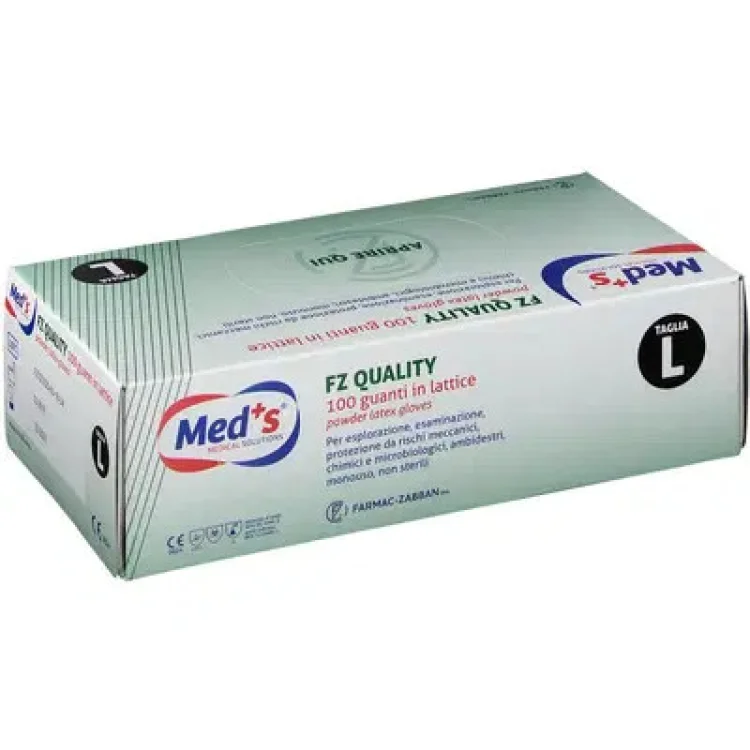 Meds Guanti in Lattice Fz Quality Misura Large 100 Pezzi