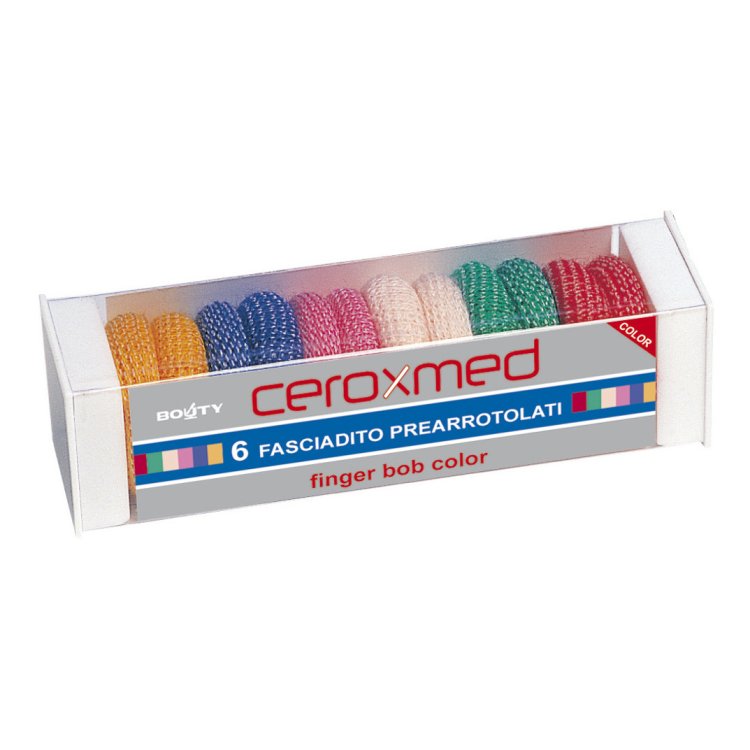 Ceroxmed Finger Bob Cerotti Fasciadito Pre-arrotolati Colorati 6 Pezzi