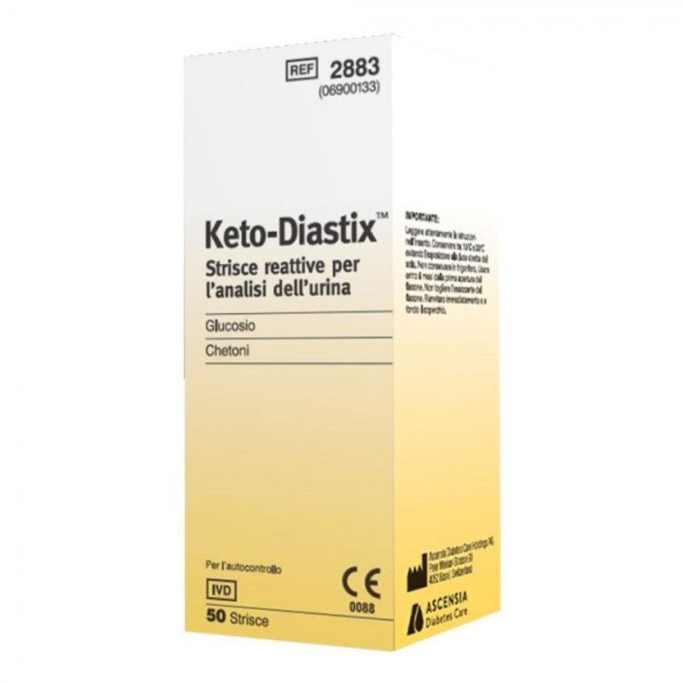 Ascensia Keto-Diastix Strisce Glucosio e Corpi Chetonici 50 Test