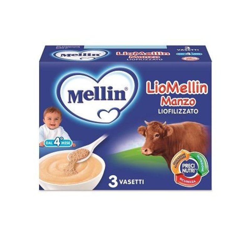 Mellin LioMellin Manzo Liofilizzato Alimento Infanzia dal 4° Mese, 3x10g Mellin LioMellin Manzo Liofilizzato Alimento Infanzia dal 4° Mese, 3x10g