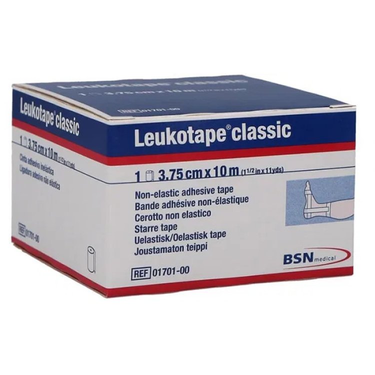 Leukotape Classic Benda Anelastica Adesiva per Bendaggi Funzionali 3,75x100 cm
