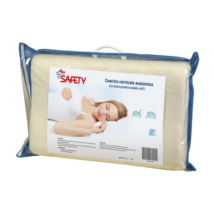 Safety Cuscino Anatomico Sostegno Cervicale per Dolori Cervicali 72x42x13 cm Safety Cuscino Anatomico Sostegno Cervicale per Dolori Cervicali 72x42x13 cm