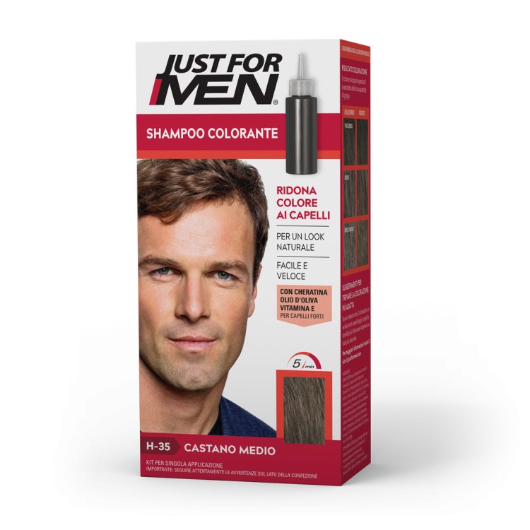 Just For Men Shampoo Colorante Castano Medio Naturale H-35 66ml