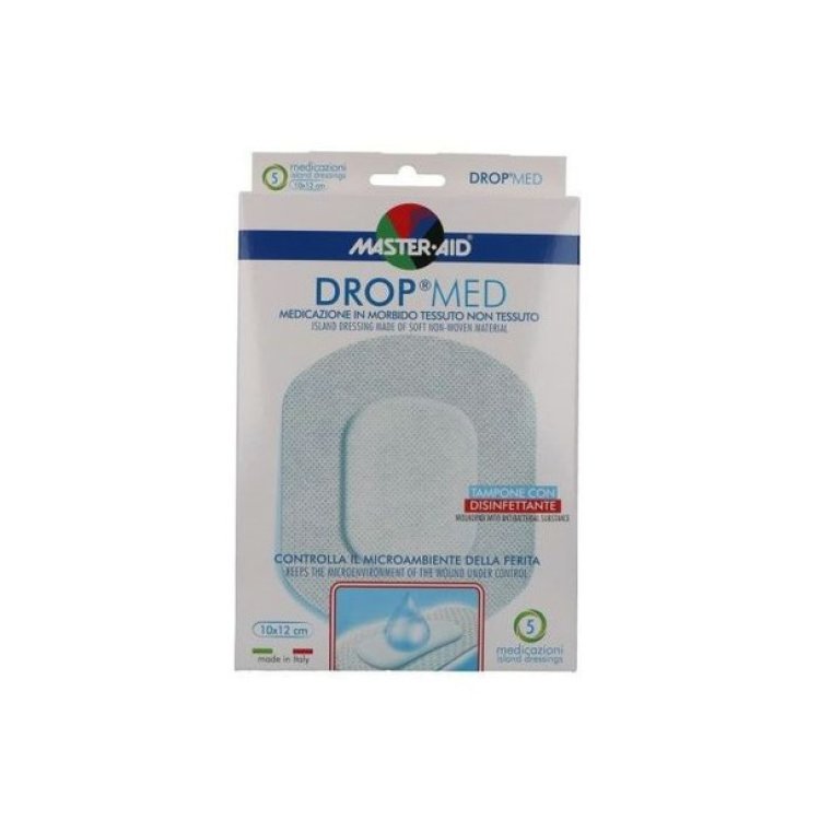 Master Aid Drop Med Medicazione Tessuto Non Tessuto Disinfettante 10x12 cm