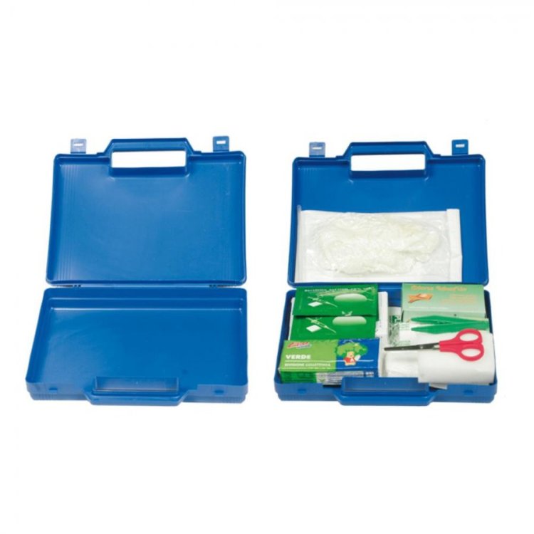 Safety Borsetta Pronto Soccorso Auto Completa Plastica Kit Emergenza 20x17x4cm
