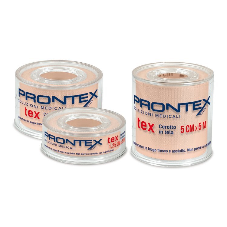 Prontex Tex Cerotto in Tela 1,25 cm x 5 m per Fissaggio Medicazioni Prontex Tex Cerotto in Tela 1,25 cm x 5 m per Fissaggio Medicazioni