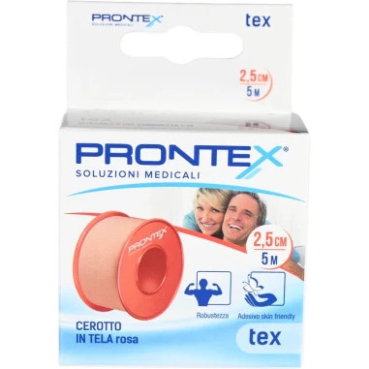 Prontex Tex Cerotto Tela Rosa Ipoallergenico per Medicazioni 2,5cm x 5m Prontex Tex Cerotto Tela Rosa Ipoallergenico per Medicazioni 2,5cm x 5m