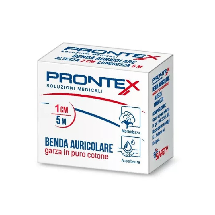 Prontex Benda Auricolare Garza Idrofila per Medicazione 1 cm
