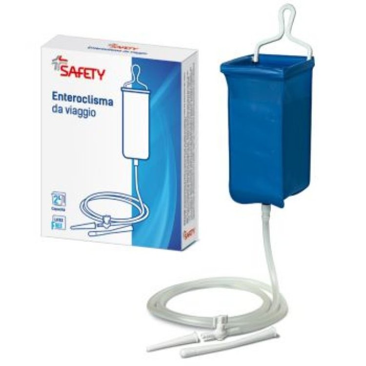 Safety Klister Enteroclisma da Viaggio 2 Litri con Cannula