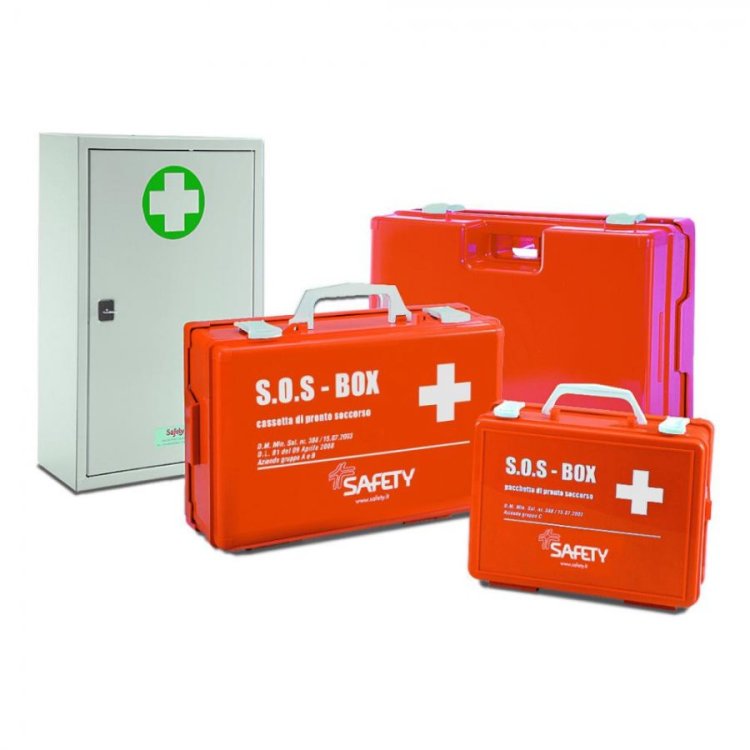 Safety Cassetta Primo Soccorso Vuota in Plastica Azzurra 40x26x13,5 cm