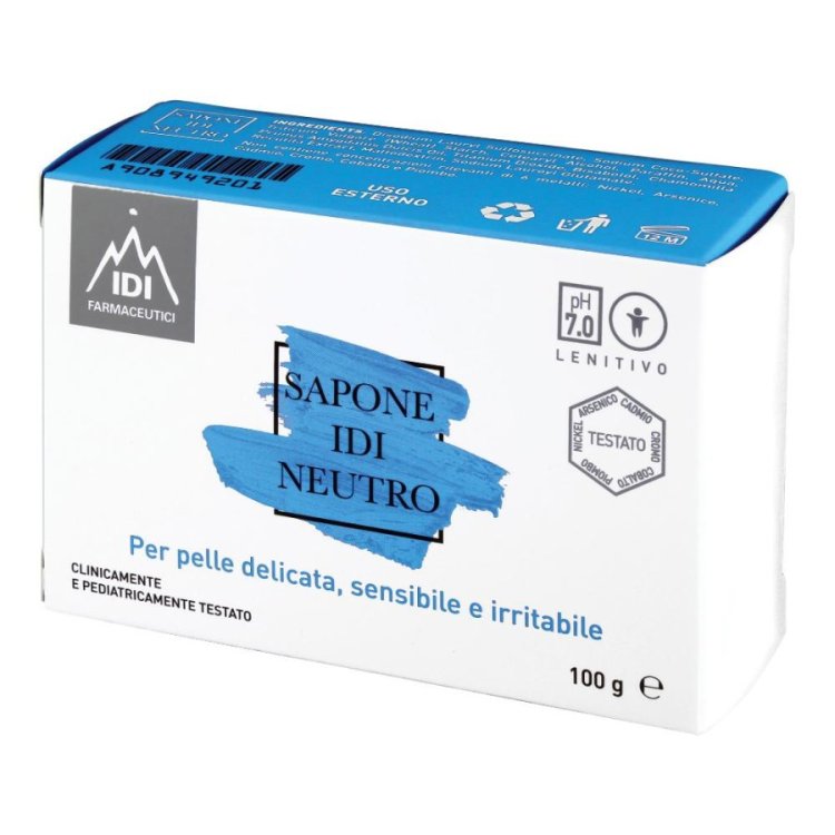 Idi Sapone Neutro pH 7 Dermatologicamente Testato per Pelle Sensibile 100g