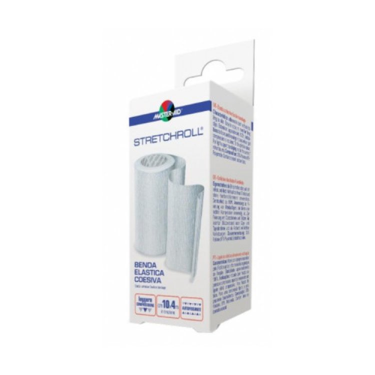 Master Aid Stretchroll Benda Elastica Coesiva per Fissaggio Medicazioni 10 cm x 4 m