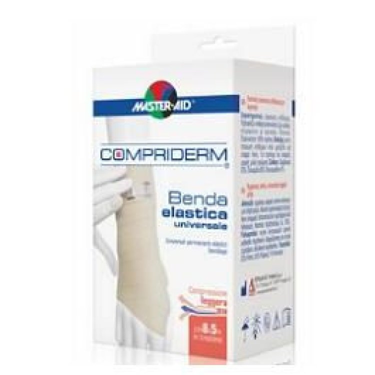 Master Aid Compriderm Benda Elastica per Fissaggio Medicazioni 8 cm x 5 m