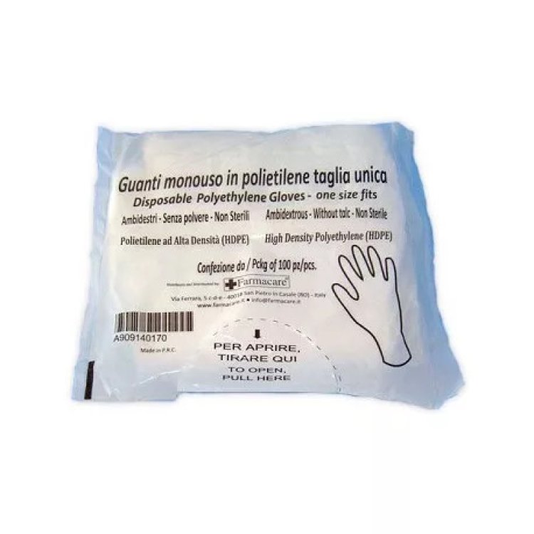 Farmacare Guanti Monouso PVC Taglia Unica 100 Pezzi