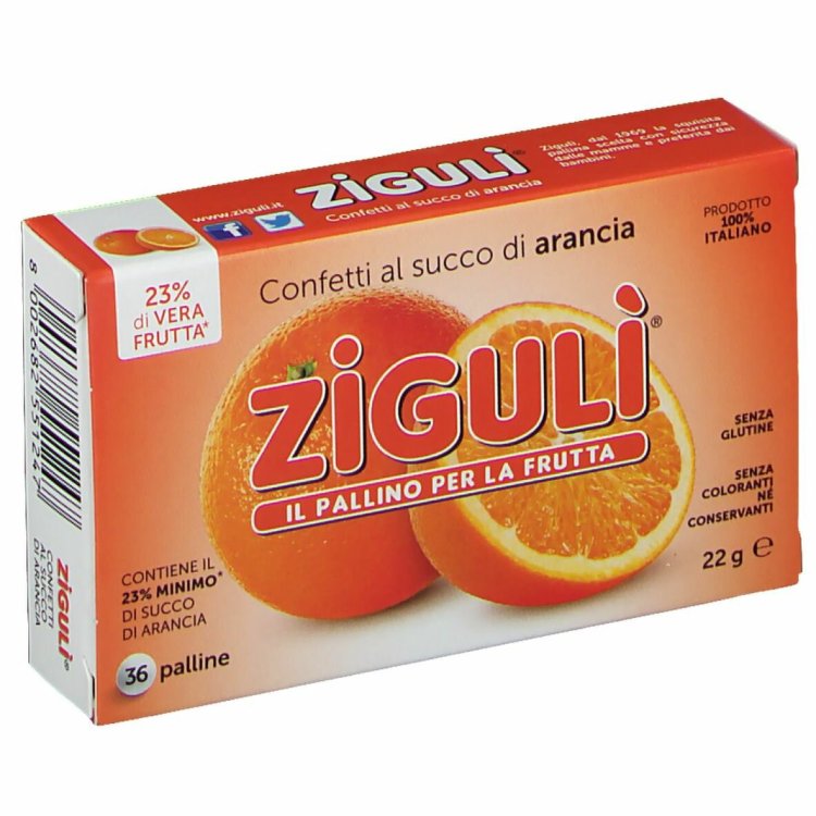 Ziguli Confetti al Succo di Arancia 36 Palline da 22g