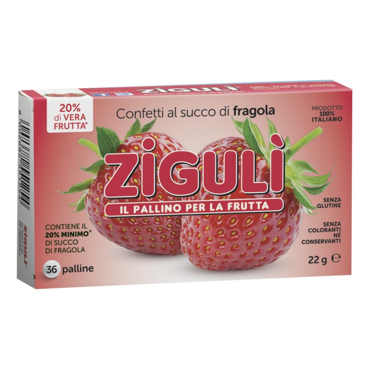 Ziguli Fragola Confetti al Succo di Fragola - 36 Palline 22g Ziguli Fragola Confetti al Succo di Fragola - 36 Palline 22g