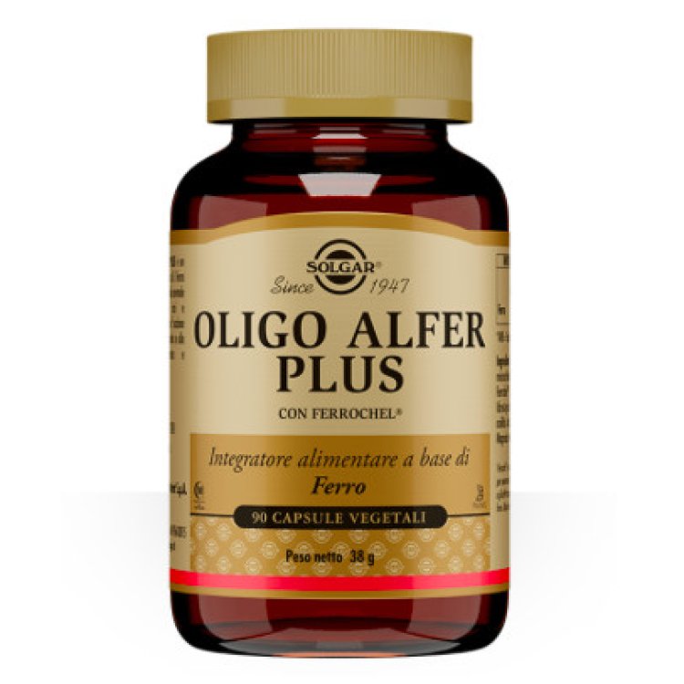 Solgar Oligo Alfer Plus Integratore di Ferro in Capsule Vegetali, 90 pz