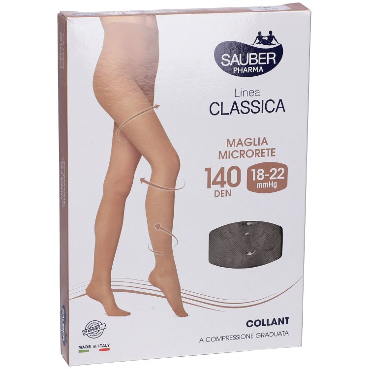 Sauber Linea Classica Collant 140 Denari Microrete Glac&eacute; Taglia 4