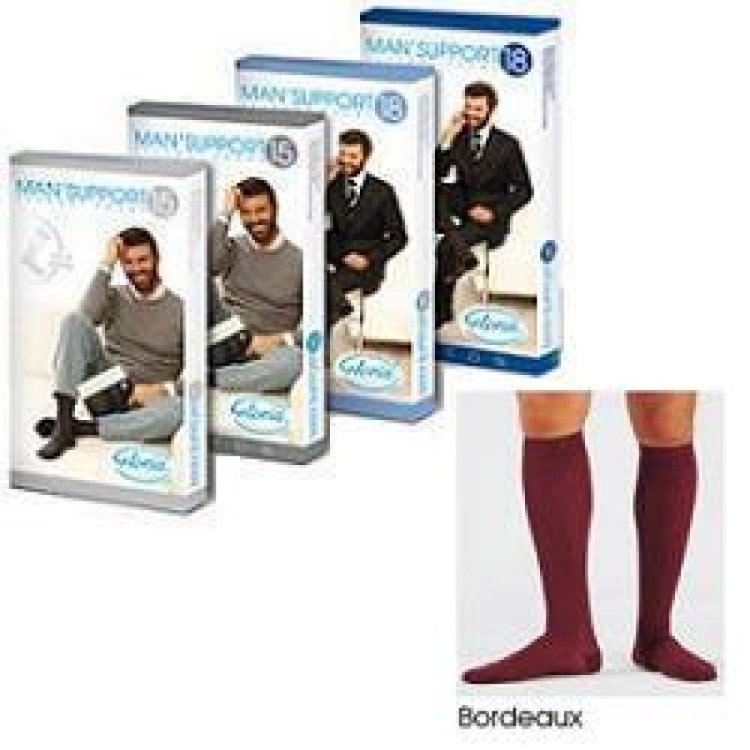 Gloria Man'Support Gambaletto in Cotone Bordeaux Taglia 5