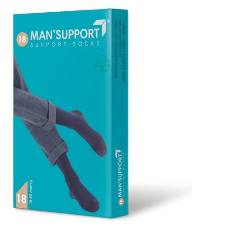 Gloria Man Support 15 Cotone Gambaletto Blu Taglia 2