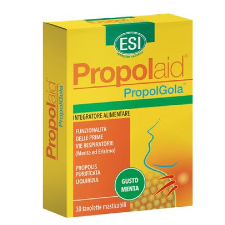 PropolAid PropolGola Menta, Integratore per Gola, 30 Tavolette