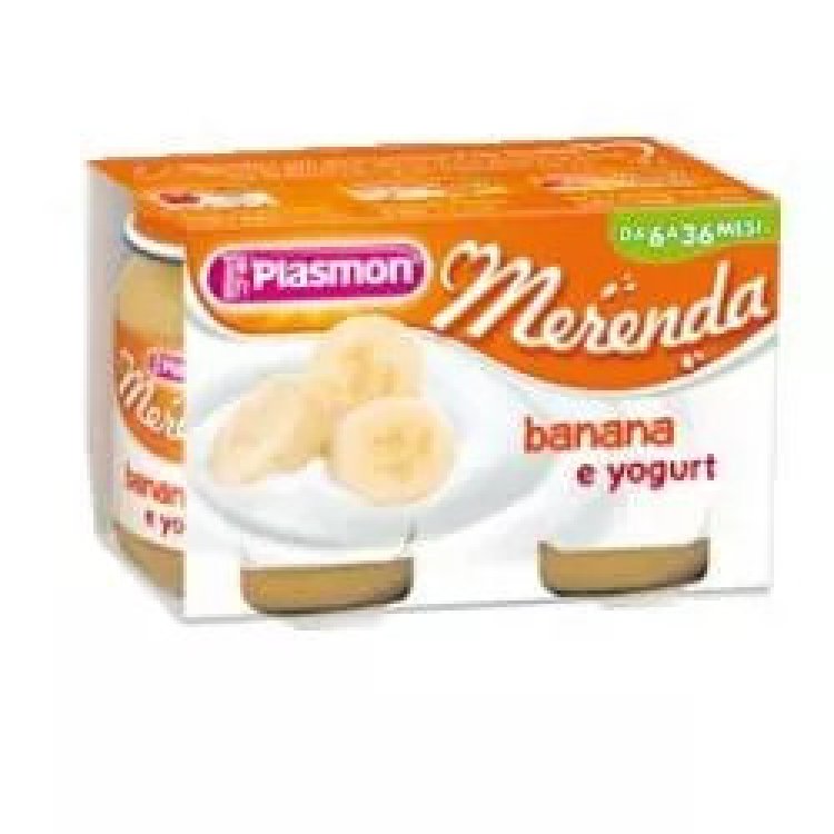 Plasmon Omogeneizzato Yogurt Banana Merenda per Neonati 120 g x 2 Pezzi