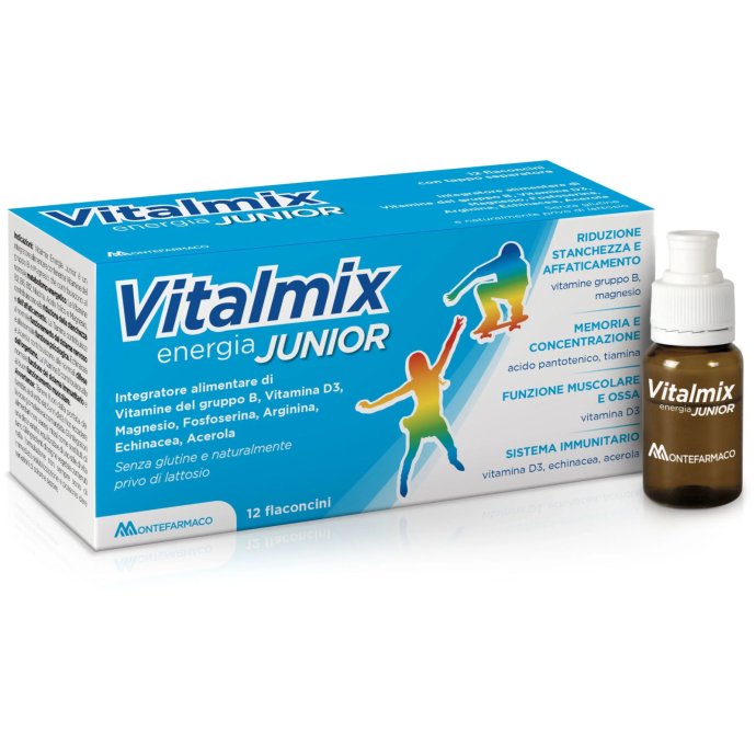 Vitalmix Junior Integratore Alimentare per Bambini Supporto Energetico 12 Flaconcini