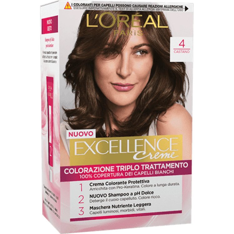 L'Oréal Paris Excellence Crème Tinta Capelli Castano n. 4 L'Oréal Paris Excellence Crème Tinta Capelli Castano n. 4