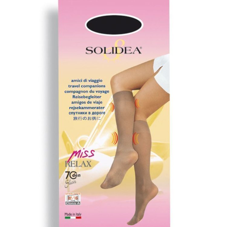 Solidea Miss Relax 70 Sheer Gambaletto Nero Compressione 12/15 mmHg Taglia 3-L