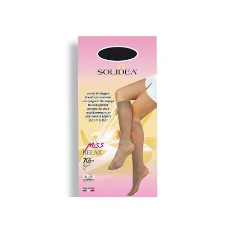 Solidea Miss Relax 70 Sheer Gambaletto Cammello Taglia 3 L, Compressione 12/15 mmHg