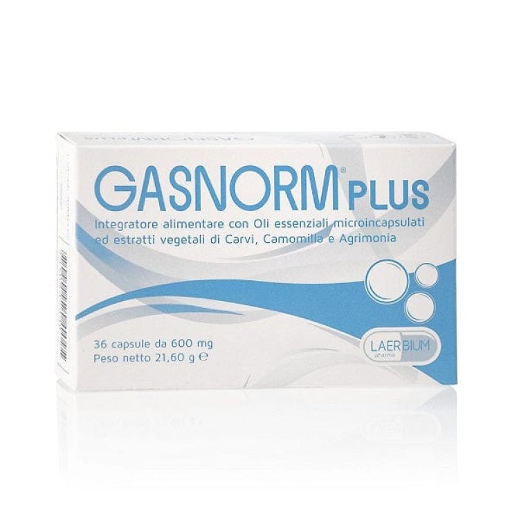 Laerbium Pharma Gasnorm Plus Integratore per Gonfiore 36 Capsule