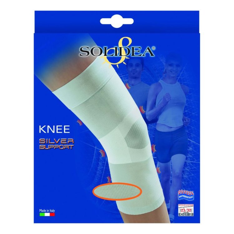 Solidea Silver Support Ginocchiera Compressione Graduata Nero Senza Cuciture