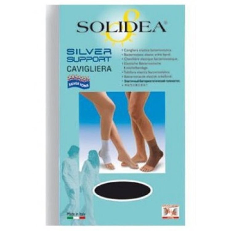 Solidea Silver Support Cavigliera Elastica Compressione Graduata 23/32 mmHg Nero