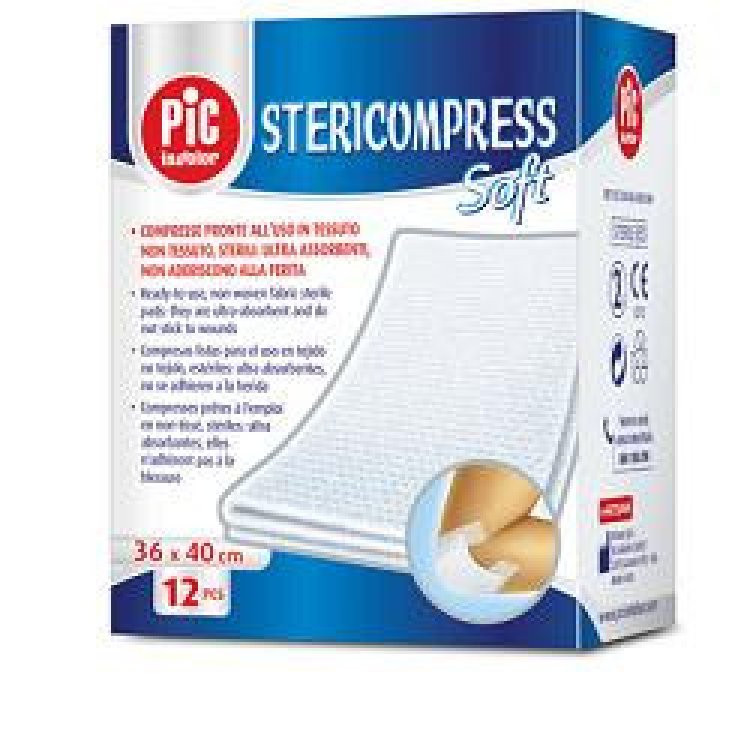 Pic Stericompress Garze Sterili TNT 36x40 cm Ipoallergeniche - 12 Pezzi