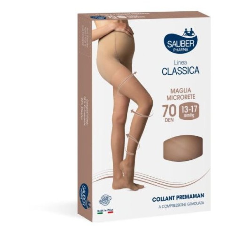 Sauber Collant Premaman 70 Denari Microrete Neutro Beige Dispositivo Medico