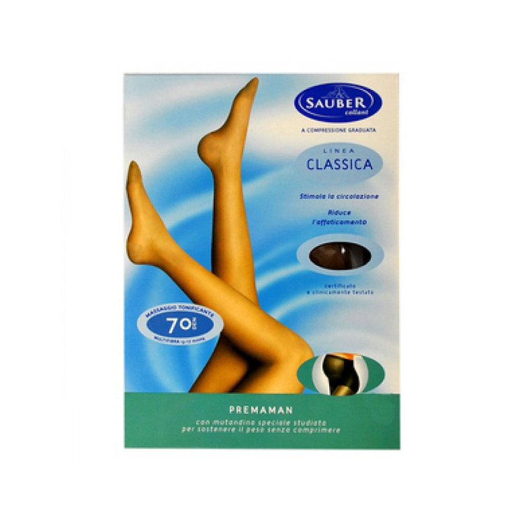 Sauber Collant Premaman 70 Denari Microrete Neutro Beige Dispositivo Medico