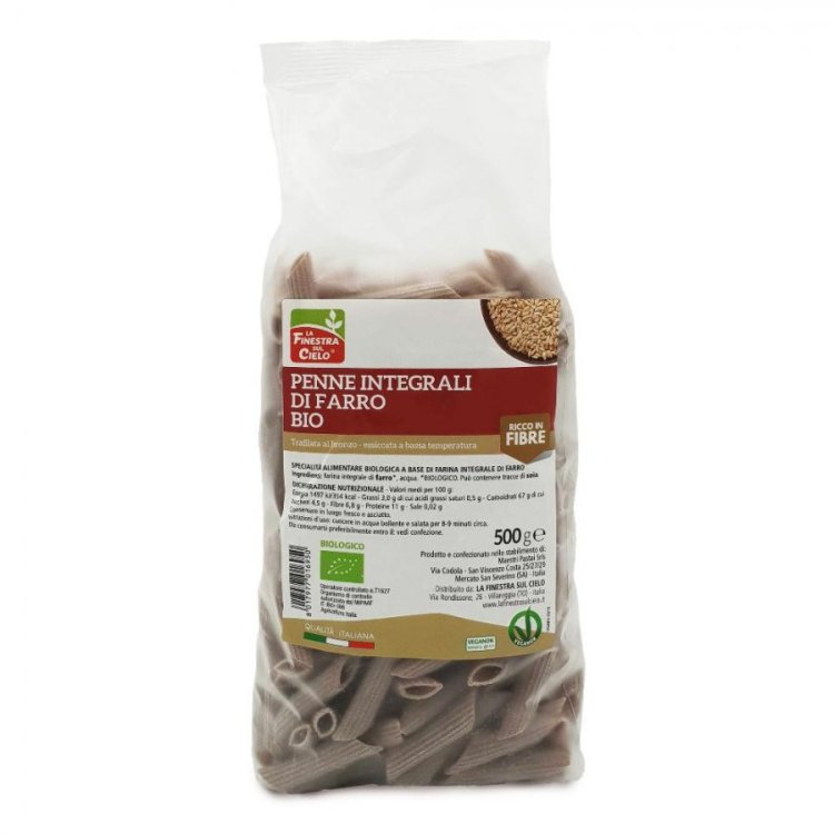 Bionaturae Penne Integrali di Farro Bio Pasta Ricca di Fibre 500g