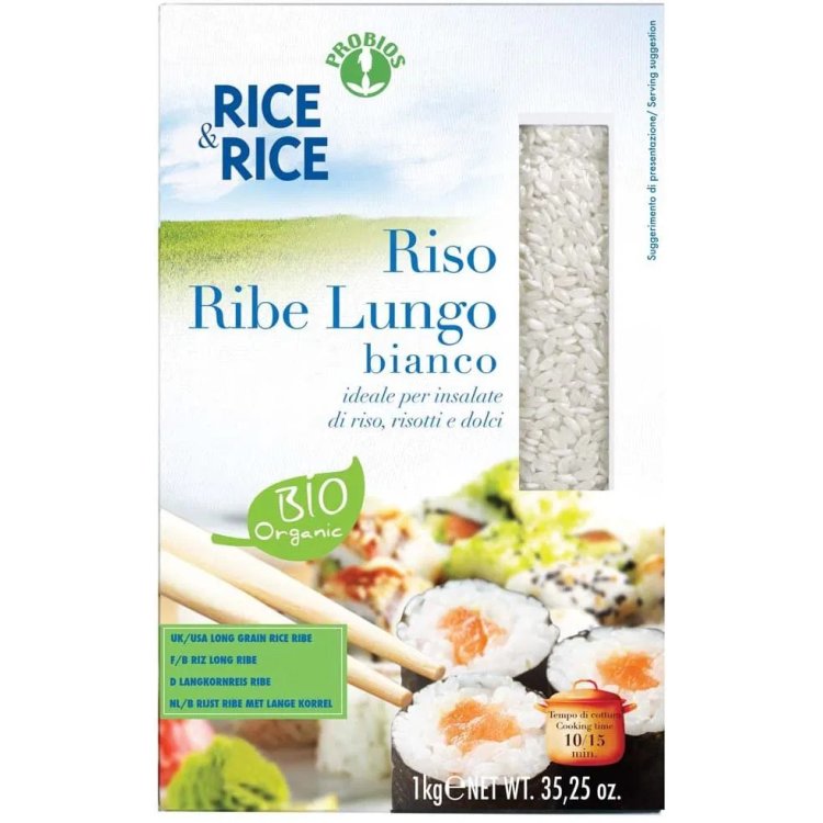 Probios Riso Lungo Ribe Bianco Biologico Italiano Cottura Veloce 1kg