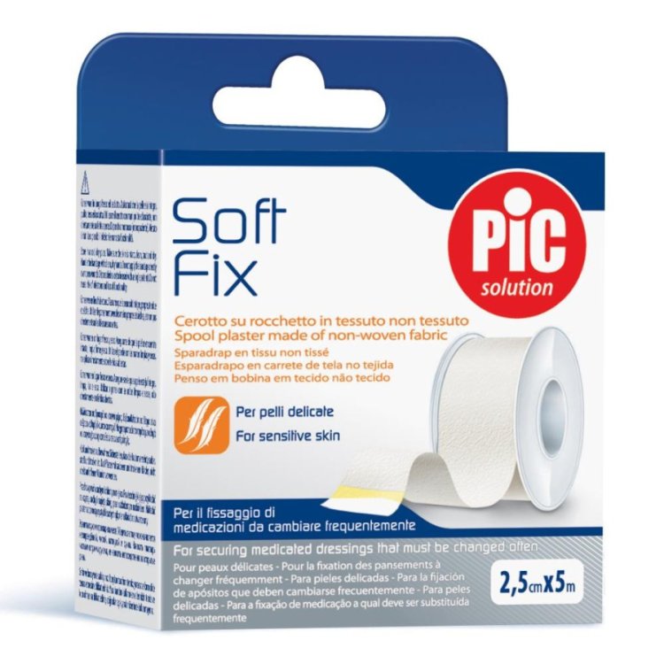 Pic Soft Fix Cerotto in Rocchetto TNT Traspirante per Pelli Delicate 1,25cm x 5m